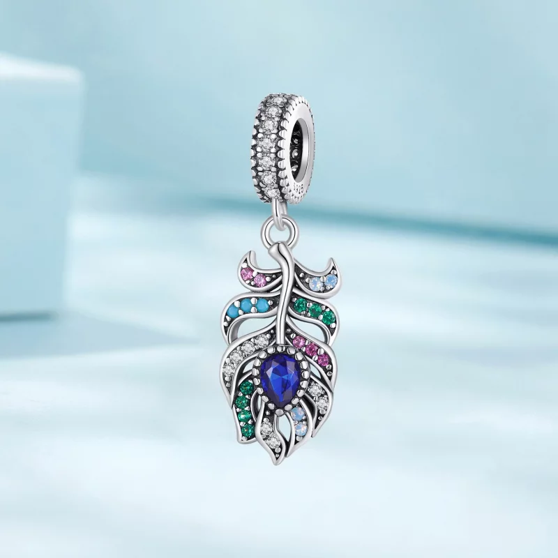 (image pour) Pendentif Plume de Paon Pandora Style - SCC2590 - Afficher 2