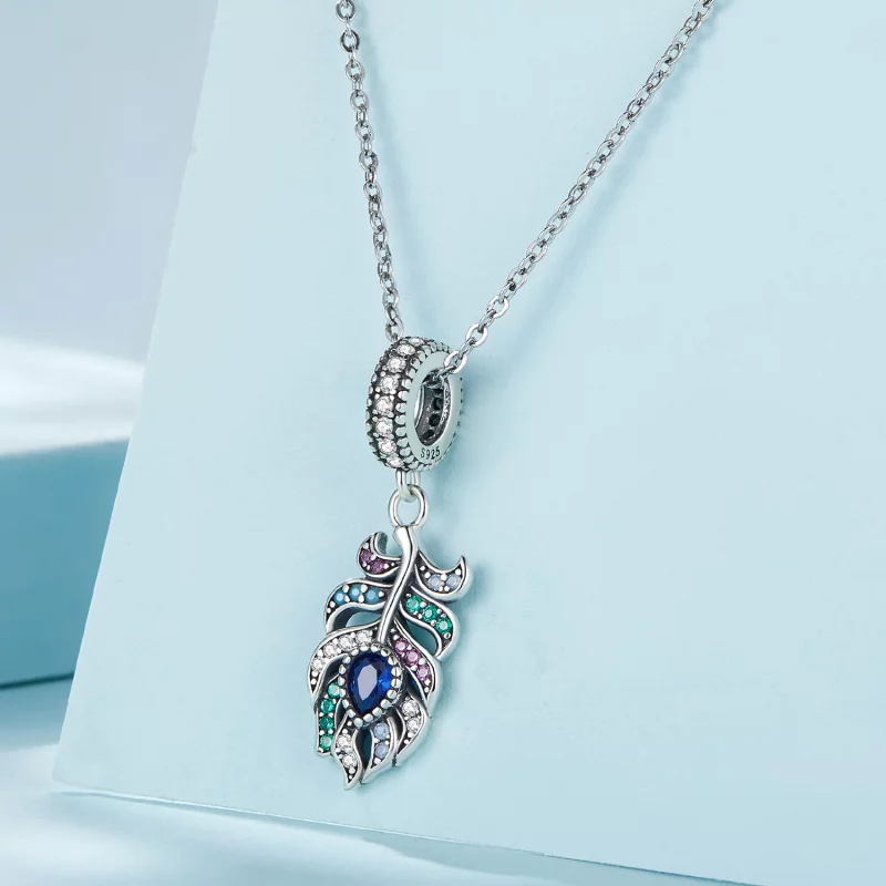 (image pour) Pendentif Plume de Paon Pandora Style - SCC2590 - Afficher 3