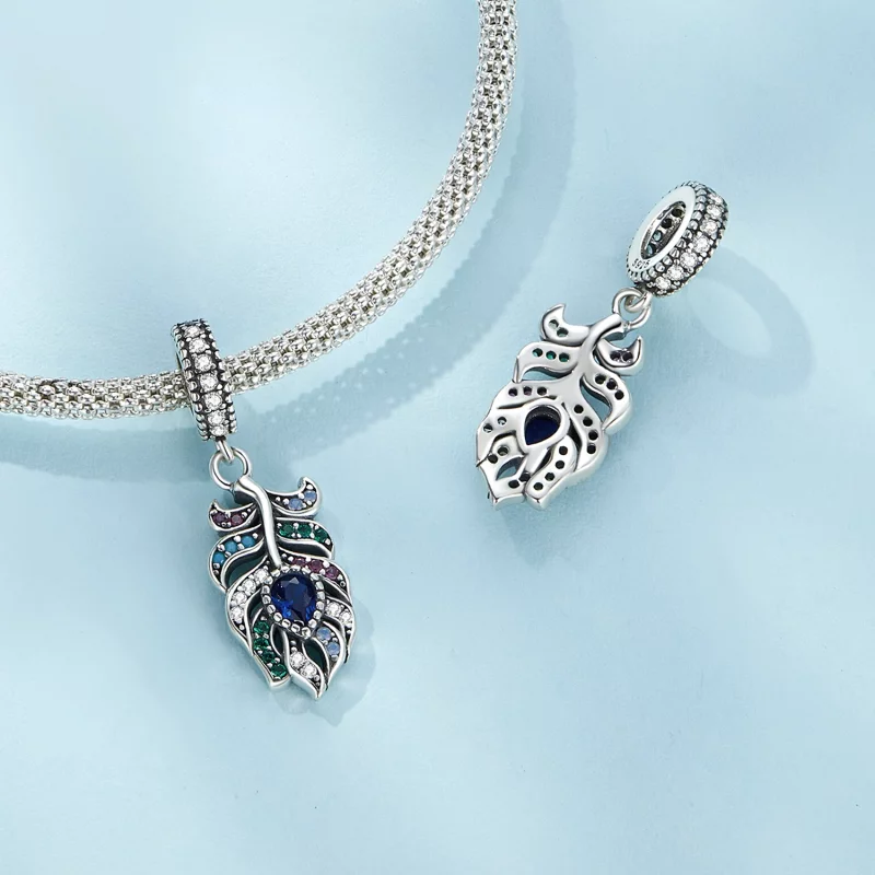 (image pour) Pendentif Plume de Paon Pandora Style - SCC2590 - Afficher 5