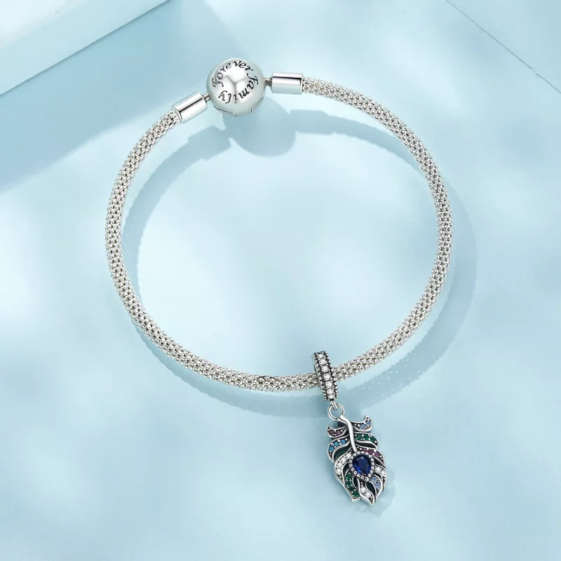 (image pour) Pendentif Plume de Paon Pandora Style - SCC2590 - Afficher 6