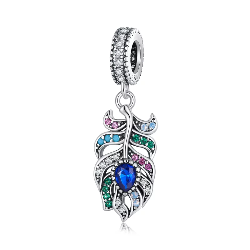 (image pour) Pendentif Plume de Paon Pandora Style - SCC2590