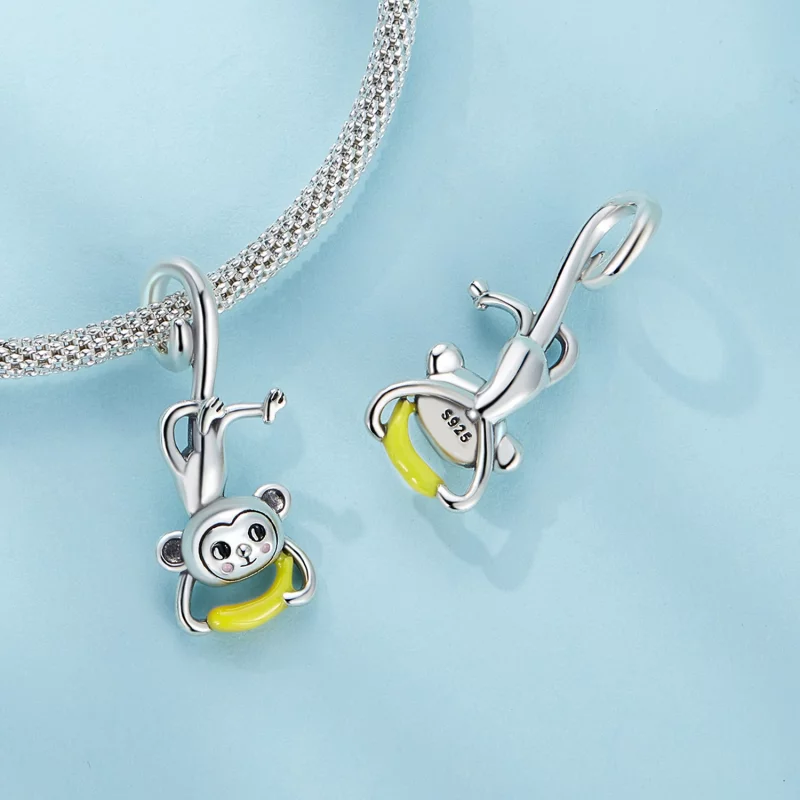 (image pour) Pendentif Singe en style Pandora - SCC2547 - Afficher 4