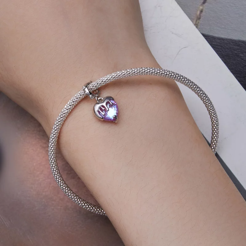 (image pour) Pendentif style Pandora en forme de cœur fondu pour fille - SCC2471 - Afficher 4