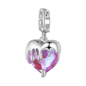 (image pour) Pendentif style Pandora en forme de cœur fondu pour fille - SCC2471
