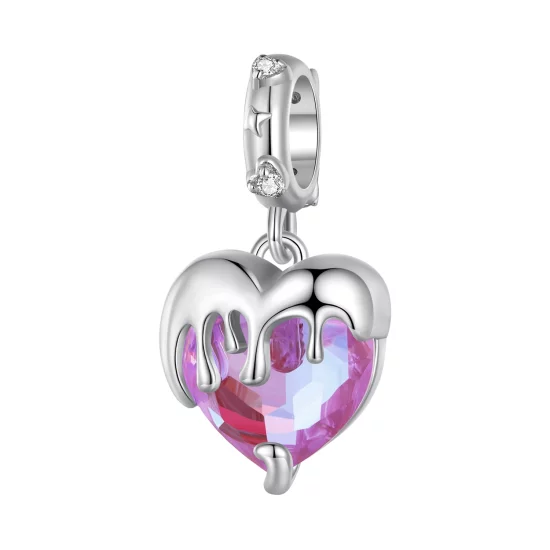 (image pour) Pendentif style Pandora en forme de cœur fondu pour fille - SCC2471