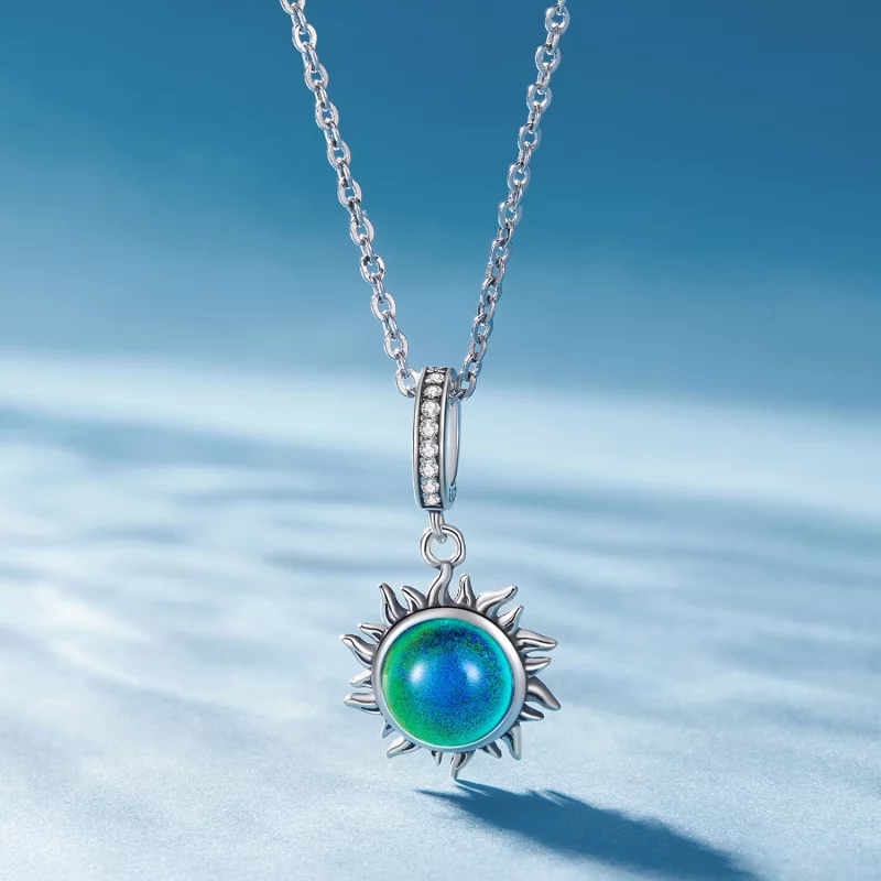 (image pour) Pierre d'humeur en forme de soleil style Pandora à pendentif - SCC2005-CF - Afficher 3