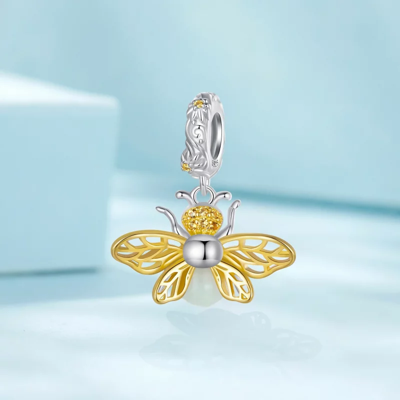(image pour) Style Pandora Bee Glow-In-The-Dark Dangle - SCC2616 - Afficher 2