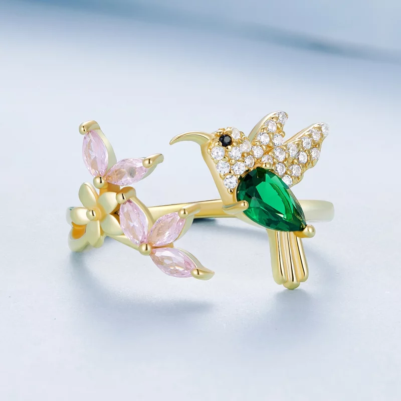 (image pour) Style Pandora Cadeau Colibri - Bague en argent S925 - BSR016-B - Afficher 3