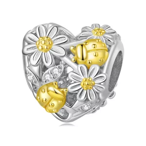 (image pour) Style Pandora Charme Marguerite Coccinelle - BSC817