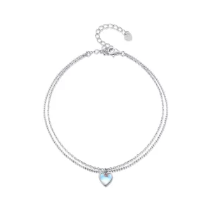 (image pour) Style Pandora Cheville à Double Couche en forme de Coeur - SCT024