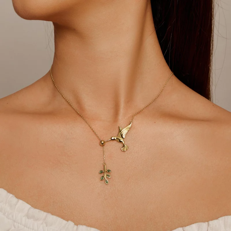 (image pour) Style Pandora Collier "Salutations de Colibri" en argent 925 - SCN217-B - Afficher 4