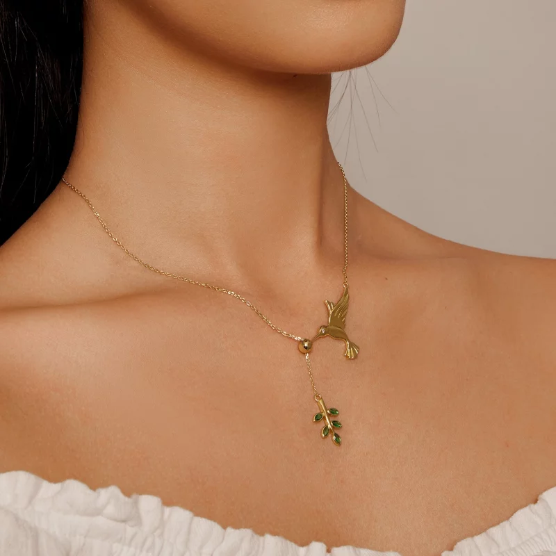 (image pour) Style Pandora Collier "Salutations de Colibri" en argent 925 - SCN217-B - Afficher 5