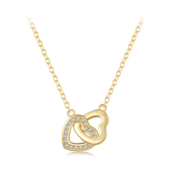 (image pour) Style Pandora Cœur à Cœur - Collier en argent 925 - SCN181-B