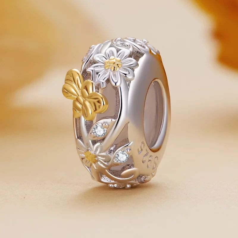 (image pour) Style Pandora Daisy Bee Silicone Spacer - BSC819 - Afficher 2