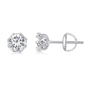 (image pour) Style Pandora Exquis Boucles d'oreilles clous en Moissanite (Deux Certificats) - MSE016-S