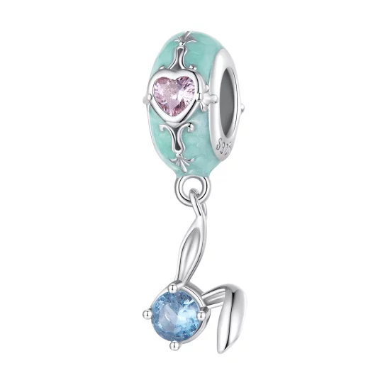 (image pour) Style Pandora Lapin de Pâques en silicone - BSC780