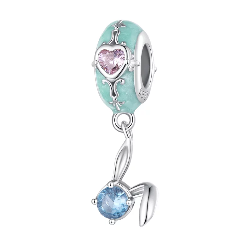 (image pour) Style Pandora Lapin de Pâques en silicone - BSC780