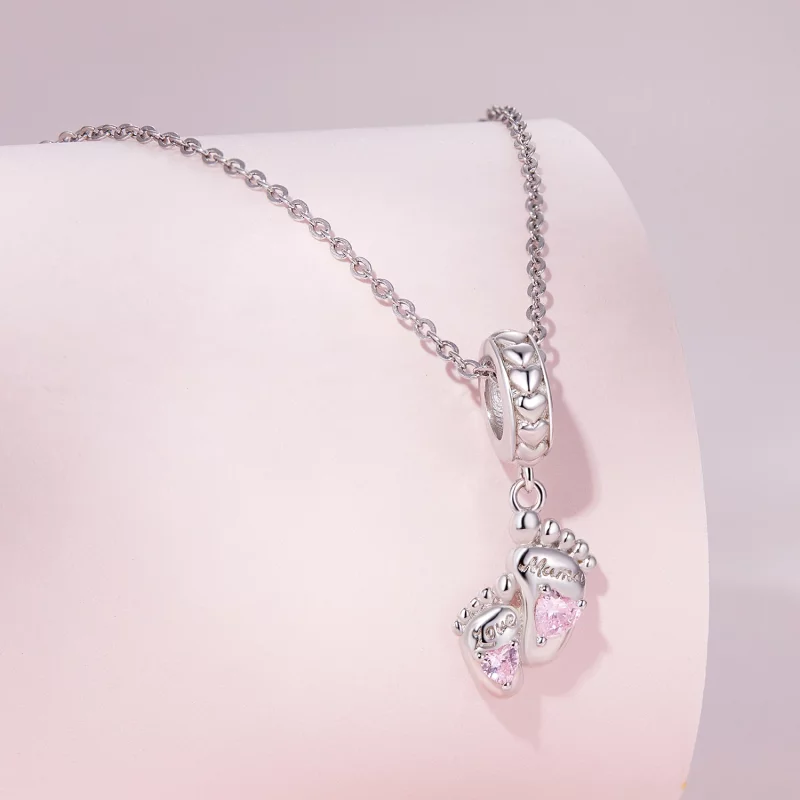 (image pour) Style Pandora Les Empreintes de l'Amour Pendantes - BSC825 - Afficher 2