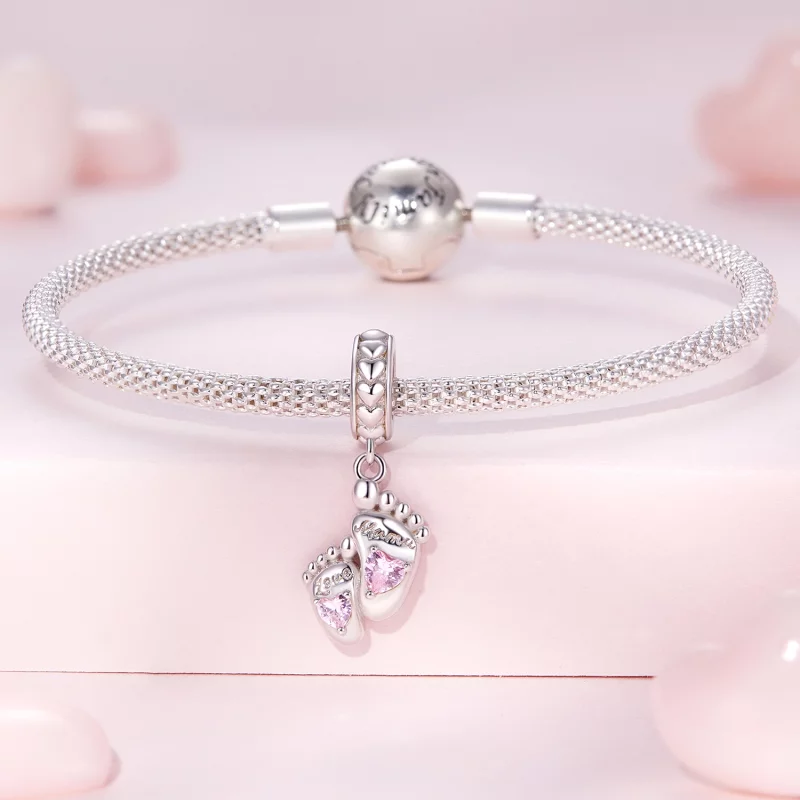 (image pour) Style Pandora Les Empreintes de l'Amour Pendantes - BSC825 - Afficher 3