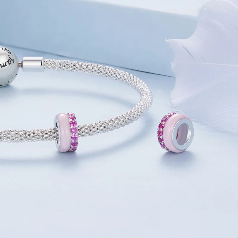 (image pour) Style Pandora Rose Double Couche Silicone Espaceur - BSC883-PK - Afficher 4