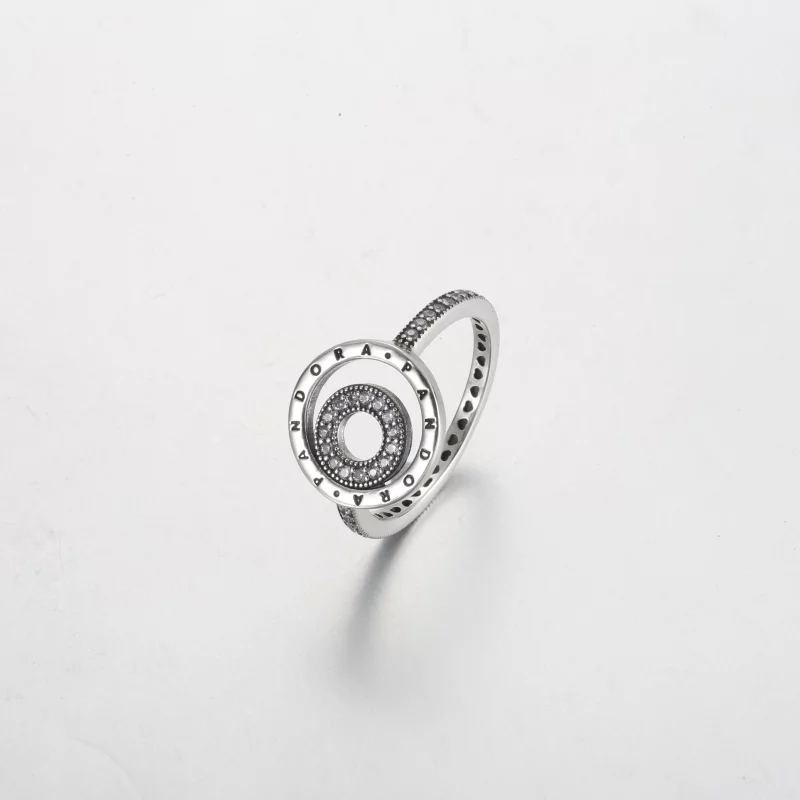 (image pour) Bague Cercles Logo Signature Pandora Pavé - 192316C01 - Afficher 2