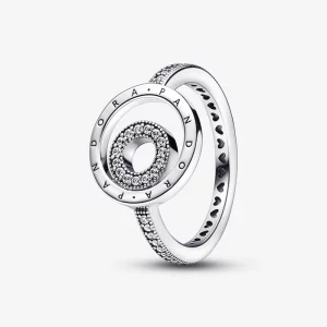 Bague Cercles Logo Signature Pandora Pavé - 192316C01 (image pour) Bague Cercles Logo Signature Pandora Pavé - 192316C01