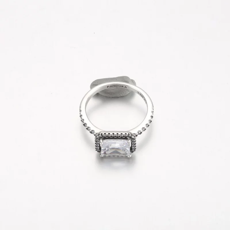 (image pour) Bague Halo Rectangulaire Étincelante Pandora - 192391C01 - Afficher 3