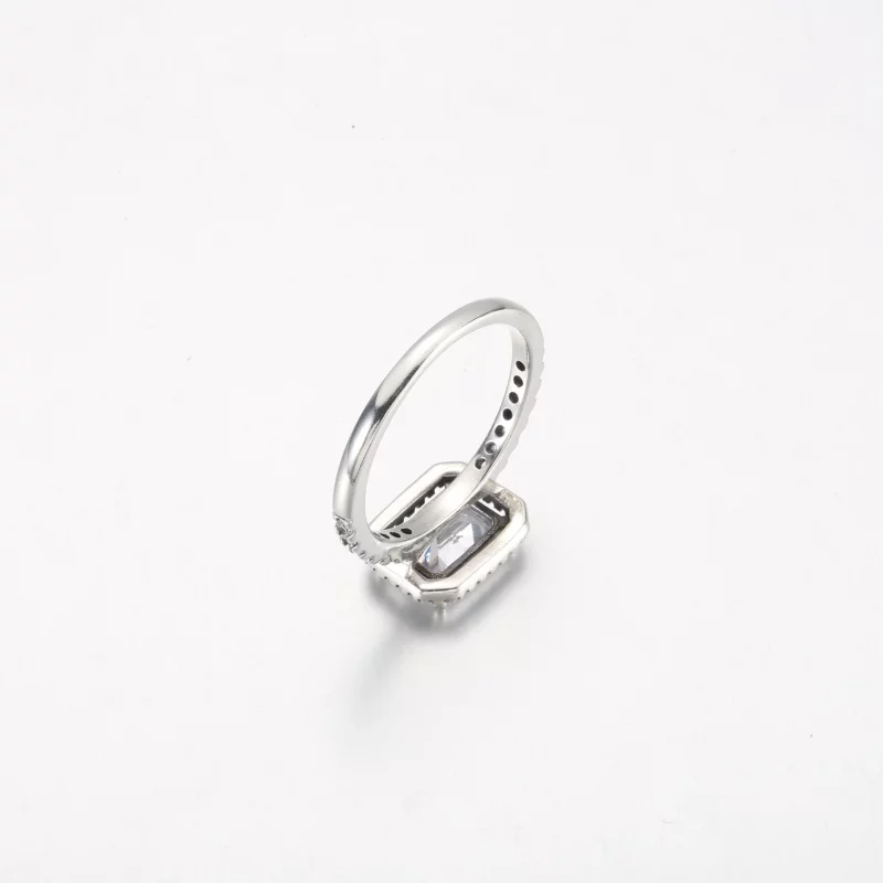 (image pour) Bague Halo Rectangulaire Étincelante Pandora - 192391C01 - Afficher 5