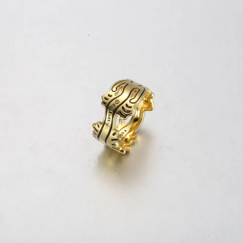 (image pour) Bague ouverte avec personnage ondulé Keith Haring™ x Pandora - 162226C01 - Afficher 3