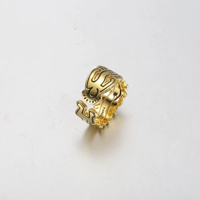 (image pour) Bague ouverte avec personnage ondulé Keith Haring™ x Pandora - 162226C01 - Afficher 4