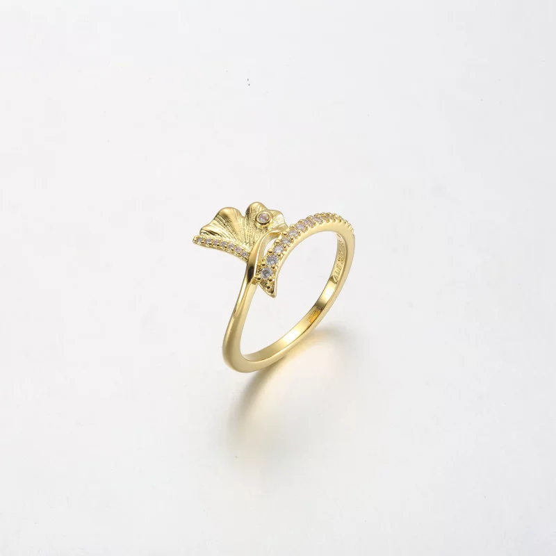 (image pour) Bague Pandora Ginkgo plaquée or 14 carats - 162444C01 - Afficher 2