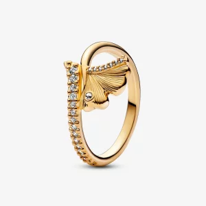 (image pour) Bague Pandora Ginkgo plaquée or 14 carats - 162444C01