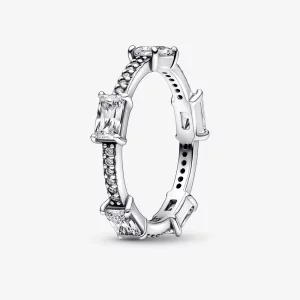 (image pour) Bague Pavé Étincelant Barres Rectangulaires Pandora - 192397C01