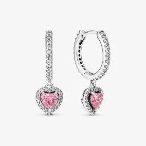 Boucles d'oreilles à anneau en forme de cœur scintillant Pandora Sparkling Halo - 291445C01 (image pour) Boucles d'oreilles à anneau en forme de cœur scintillant Pandora Sparkling Halo - 291445C01
