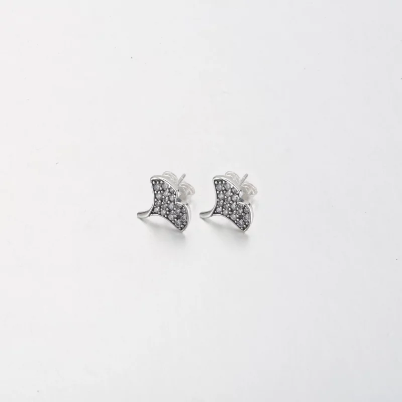 (image pour) Boucles d'oreilles à clou Pandora Ginkgo en argent sterling - 292439C01 - Afficher 2