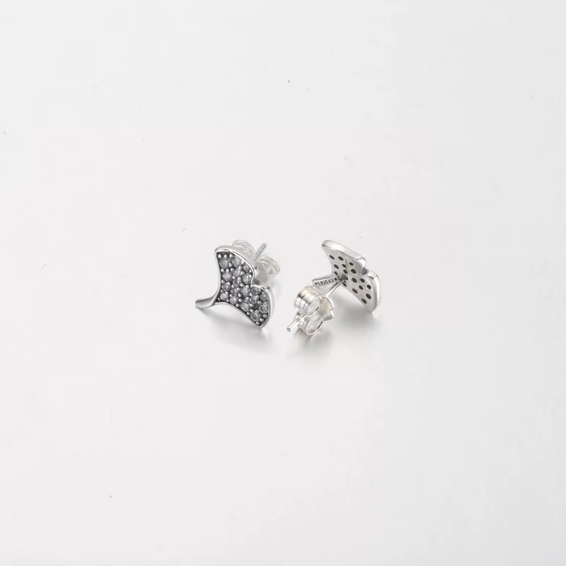 (image pour) Boucles d'oreilles à clou Pandora Ginkgo en argent sterling - 292439C01 - Afficher 3