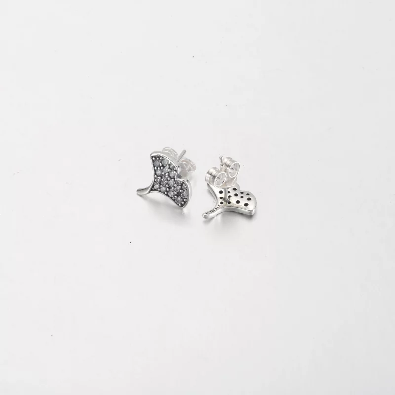 (image pour) Boucles d'oreilles à clou Pandora Ginkgo en argent sterling - 292439C01 - Afficher 4