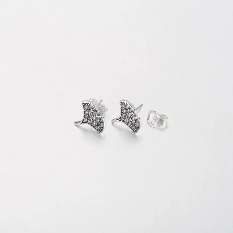 (image pour) Boucles d'oreilles à clou Pandora Ginkgo en argent sterling - 292439C01 - Afficher 5