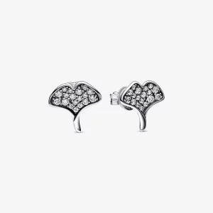 (image pour) Boucles d'oreilles à clou Pandora Ginkgo en argent sterling - 292439C01