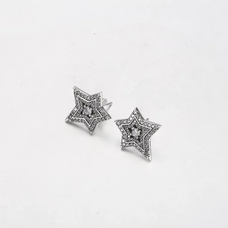 (image pour) Boucles d'oreilles Pandora Céleste Étoile Asymétrique - 292415C01 - Afficher 2