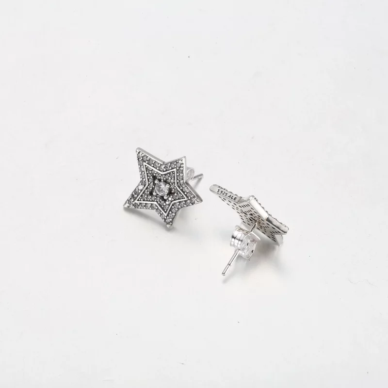 (image pour) Boucles d'oreilles Pandora Céleste Étoile Asymétrique - 292415C01 - Afficher 3