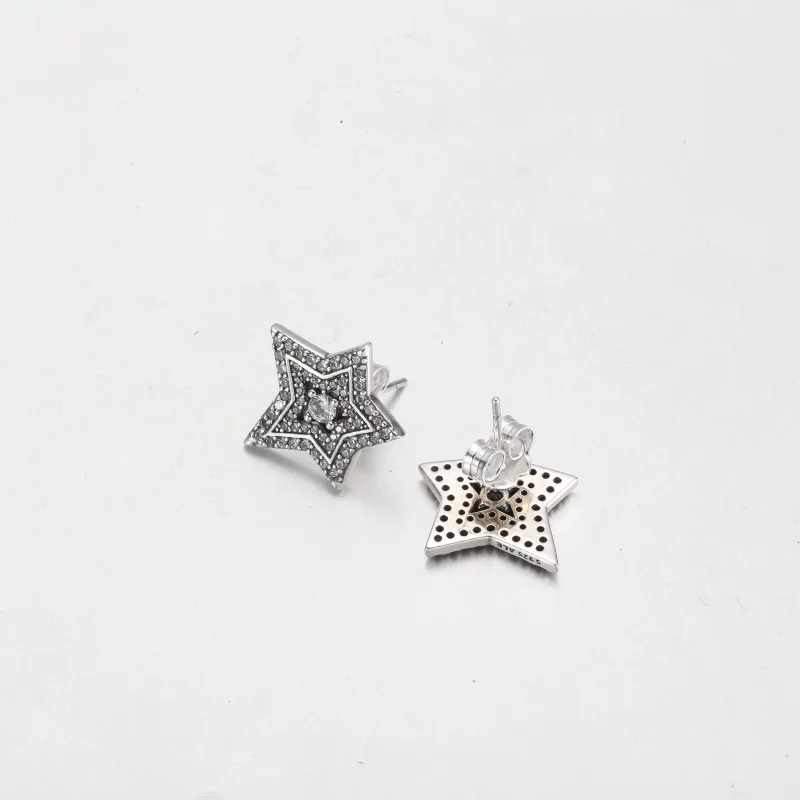 (image pour) Boucles d'oreilles Pandora Céleste Étoile Asymétrique - 292415C01 - Afficher 4