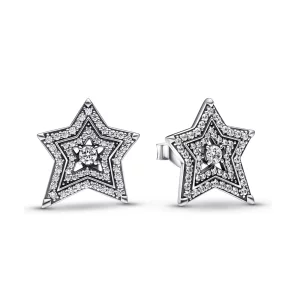 (image pour) Boucles d'oreilles Pandora Céleste Étoile Asymétrique - 292415C01