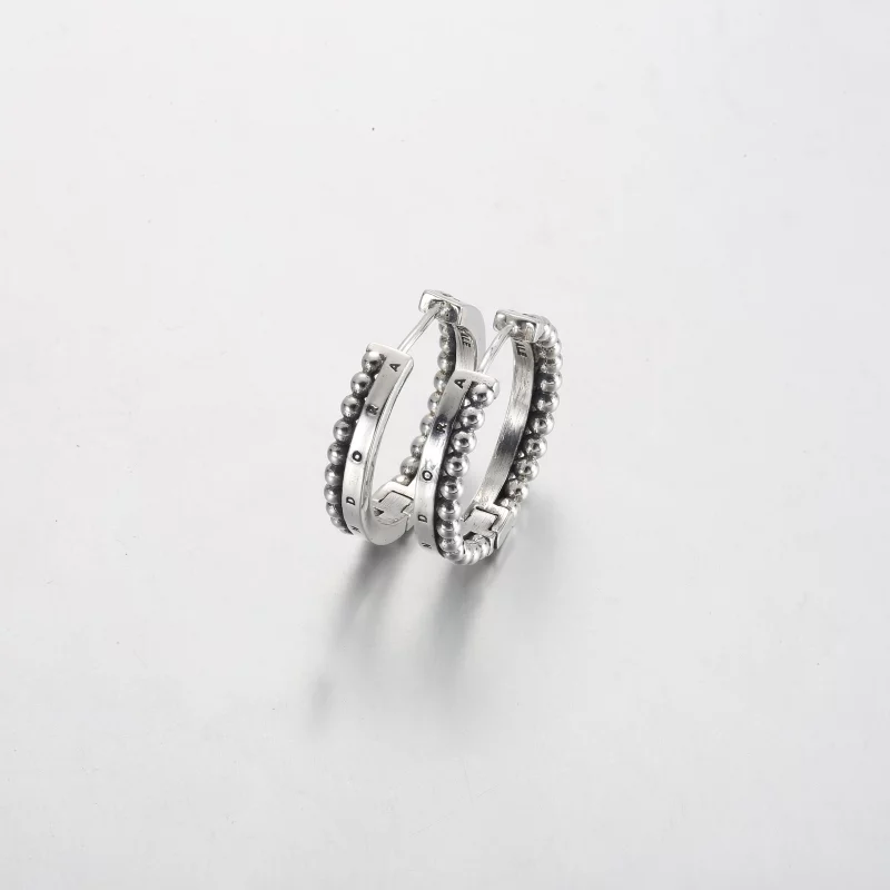 (image pour) Boucles d'oreilles Pandora Signature Logo & Perles - 292310C00 - Afficher 2