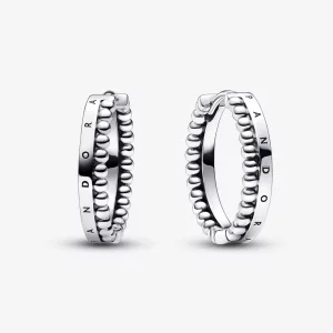 (image pour) Boucles d'oreilles Pandora Signature Logo & Perles - 292310C00