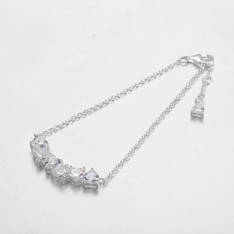 (image pour) Bracelet Chaîne Cœurs Infinis Étincelant Pandora - 591162C01 - Afficher 4