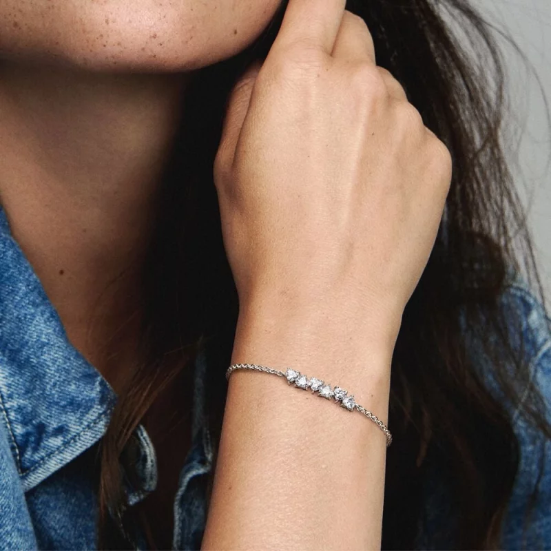 (image pour) Bracelet Chaîne Cœurs Infinis Étincelant Pandora - 591162C01 - Afficher 7