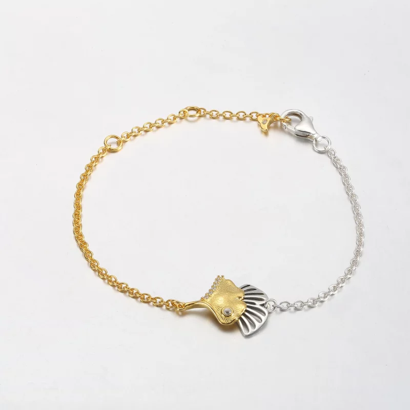 (image pour) Bracelet chaîne en argent sterling Ginkgo Pandora plaqué or 14 carats - 562427C0 - Afficher 2