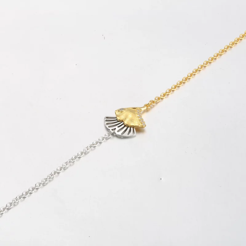 (image pour) Bracelet chaîne en argent sterling Ginkgo Pandora plaqué or 14 carats - 562427C0 - Afficher 3