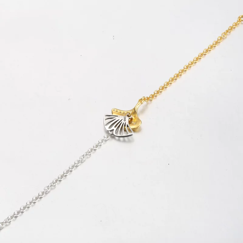 (image pour) Bracelet chaîne en argent sterling Ginkgo Pandora plaqué or 14 carats - 562427C0 - Afficher 4